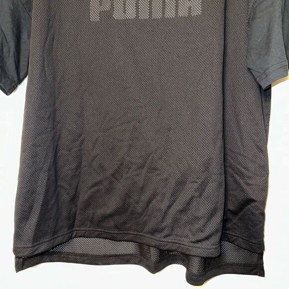 Puma Women’s Solid Black Mesh Graphic Short Sleeve Tee Size XL NWT - Picture 2 of 11